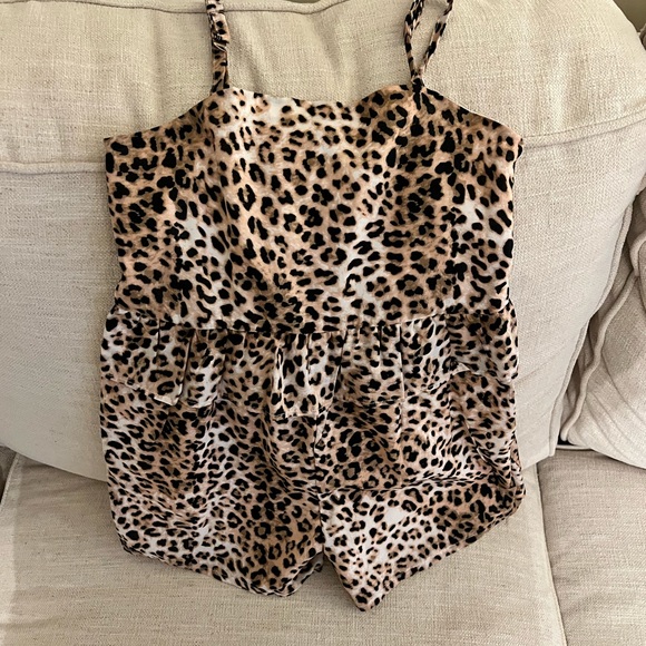 Janie and Jack Girls Leopard Romper Size 5 - Picture 1 of 2
